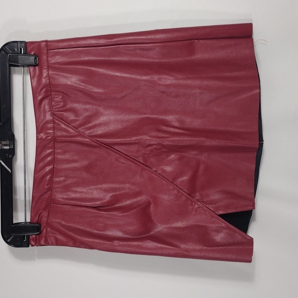 NWT Smoke Burgundy Faux Leather Mini Skirt size Large